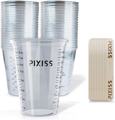 Disposable Epoxy Resin Mixing Cups with Measurements (50-Pack) Mixing Cups for Mixing Containers, Epoxy Cups For