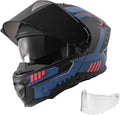 Motorcycle Helmet DOT Approved, Adult Motocross Dirt Bike Helmet with Large Clear Visor, Comfortable Motorbike Racing