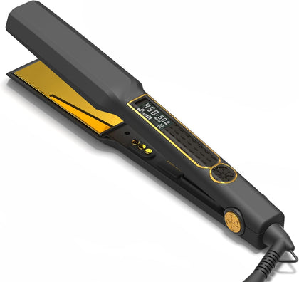 Hair Straightener for Long & Thick Hair, 1 1/2" Wide Plate Flat Iron, Up to 50% Faster Styling, 2-in-1 Straightener