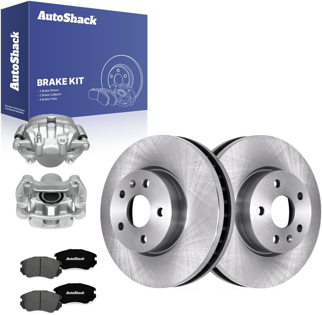 AutoShack Front Brake Rotors Pads & Calipers for Chevy Equinox 2017 | 12.64" (321 mm) Brake Kit, direct-fit