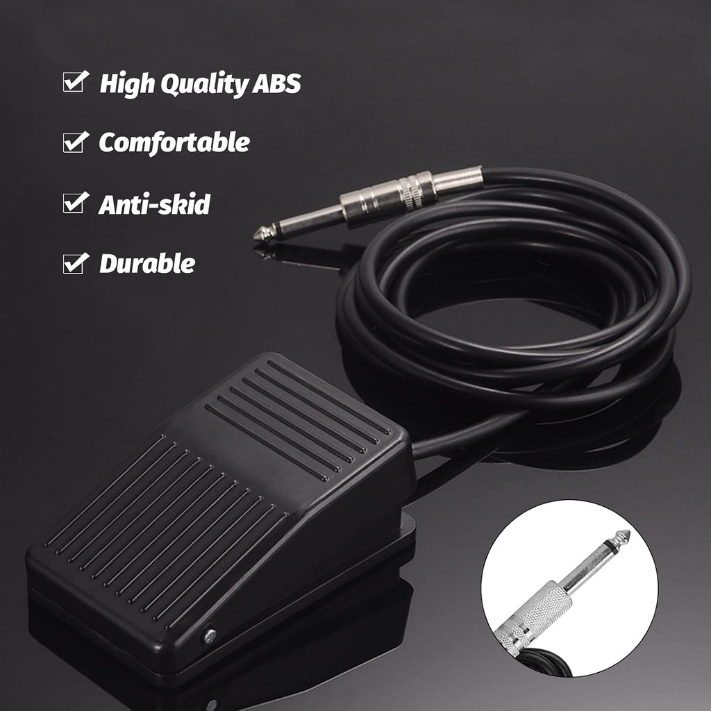 Foot Pedal Switch - Foot Pedal Control with 5'ft Clip Cord and Standard 1/4 Phono Plug for Power Supply