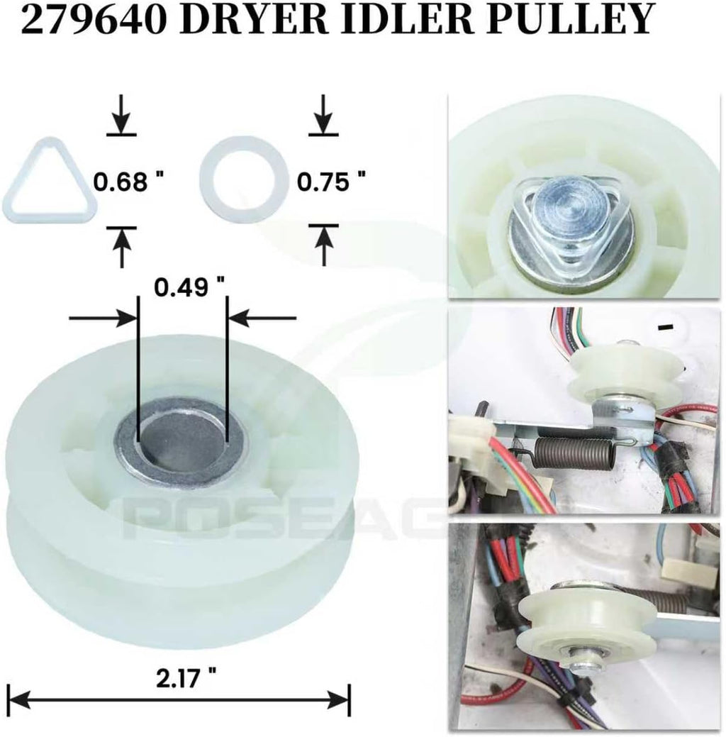 [Upgraded] 4392067 Dryer Repair Kit for Whirlpool Maytag Dryers | with WPW10314173 Drum Roller 279640 Dryer Idler