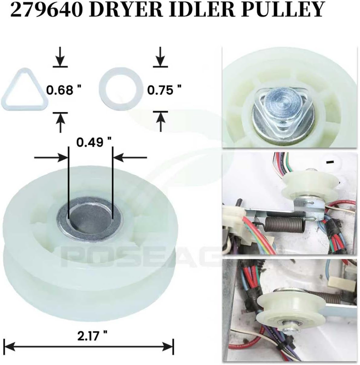 [Upgraded] 4392067 Dryer Repair Kit for Whirlpool Maytag Dryers | with WPW10314173 Drum Roller 279640 Dryer Idler
