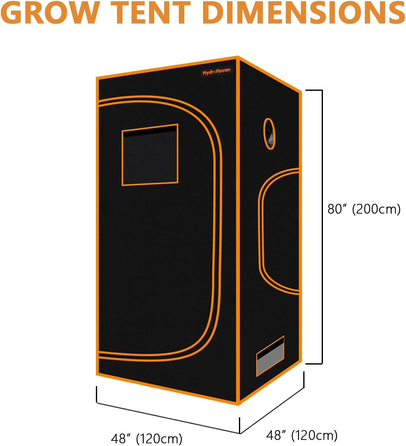 4x4 Grow Tent, High Reflective Mylar Hydroponic Grow Room with Observation Window, Removable Floor Tray & Dual