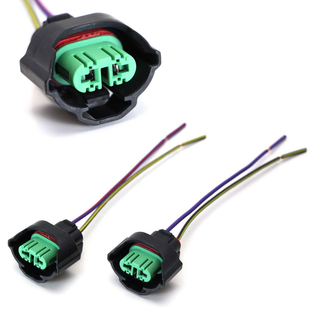 OEM H11 H8 Female Adapters Wiring Harness Sockets w/ 4-Inch Wire Pigtails Compatible with Front Light or Fog Lights Use