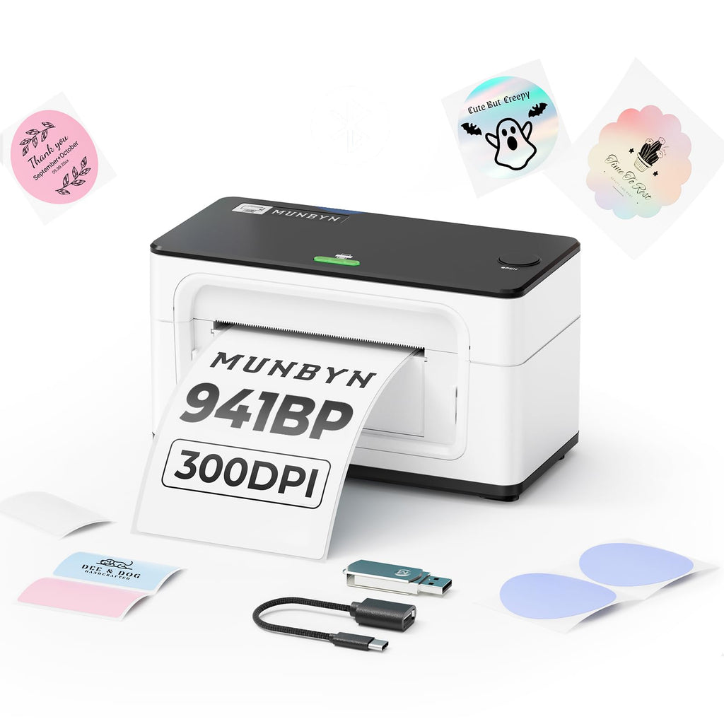Bluetooth Thermal Label Printer 941BP, 300DPI Wireless 4x6 Shipping