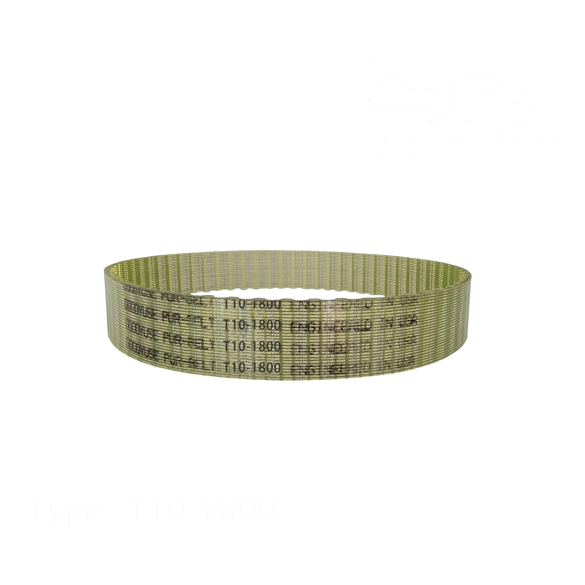 GOODYUSE T10-1800-20 PU Timing Belt, 10mm Pitch, 20mm Width, 1800mm Length, 180 Teeth, Synchronous Closed Loop Timing Belt for 3D Printers