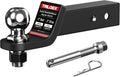 Trailer Hitch Ball Mount with 2-Inch Ball, Fits 2-in Receiver, 7,500 lbs, 2" Drop, Includes 5/8” Screw-in Hitch Pin