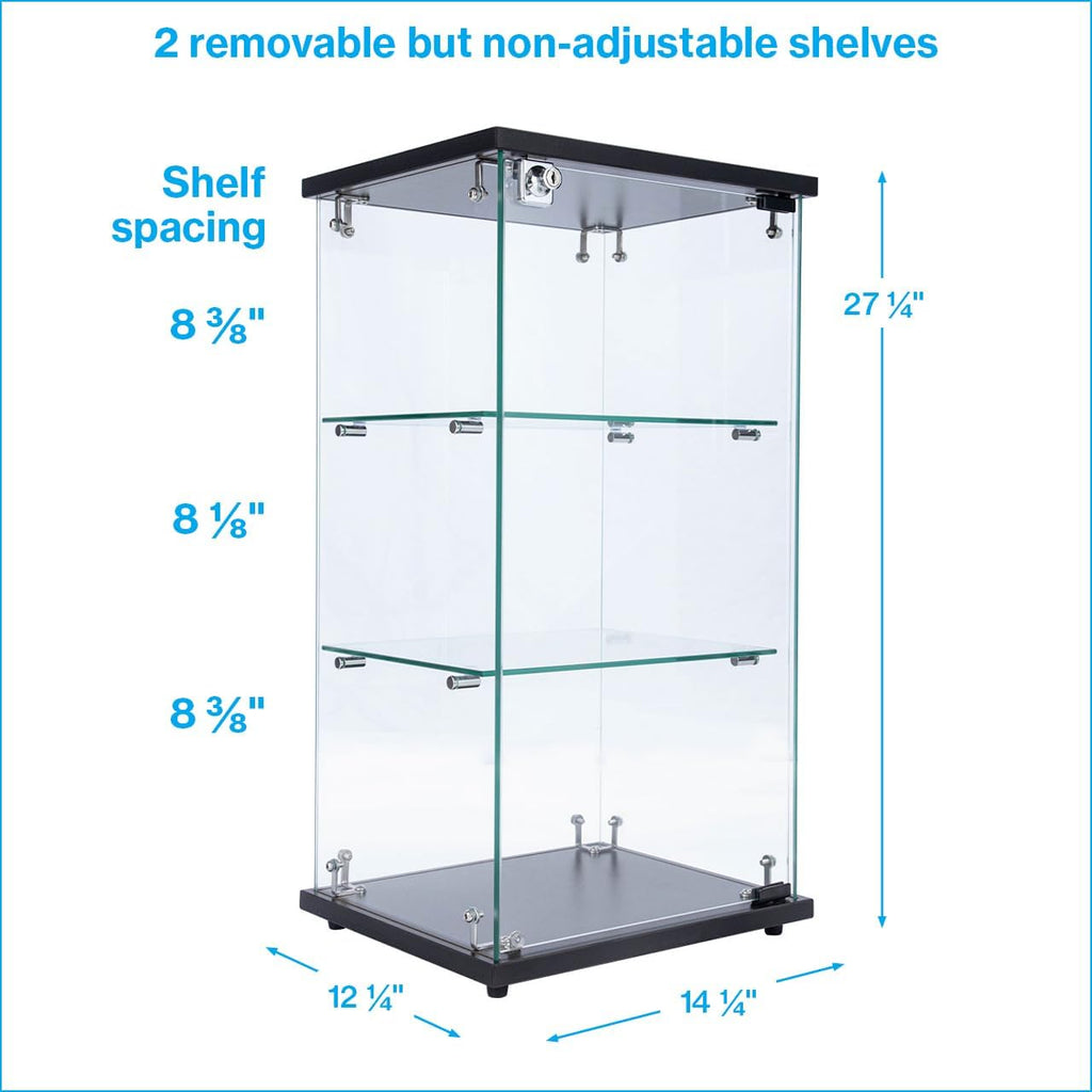 Infinity Countertop Glass Display Case (Ready to Assemble) - 12-1/4"W x 14-1/4"D x 27-1/4"H - Showcase Cabinet