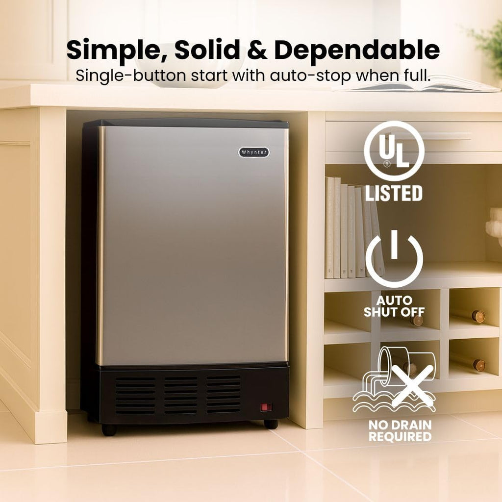 Built-In Stainless Steel Ice Maker, Undercounter, UIM-155