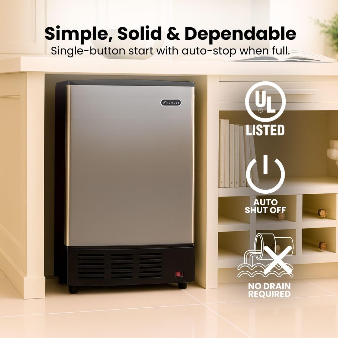Built-In Stainless Steel Ice Maker, Undercounter, UIM-155