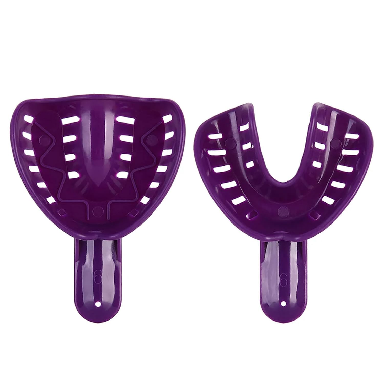 Dental Impression Trays Perforated Plastic Autoclavable 12Pcs Teeth Holder Upper & Lower for Adults and Child Multicolor