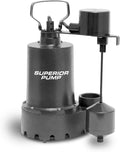 Superior Pump 92341 1/3 HP Cast Iron Submersible Sump Pump with Vertical Float Switch