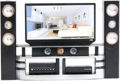 Miniature Dollhouse Furniture Accessories Playset for 11.5-12 inches Dolls (Hi-Fi TV Cabinet Set)