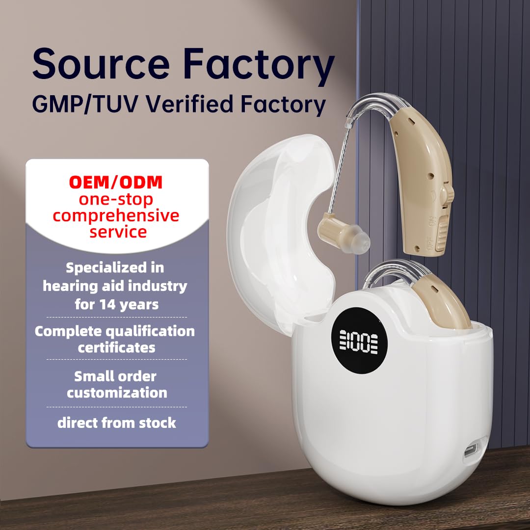 Rechargeable Hearing Aids For Seniors Noise Cancellation Standby 90h