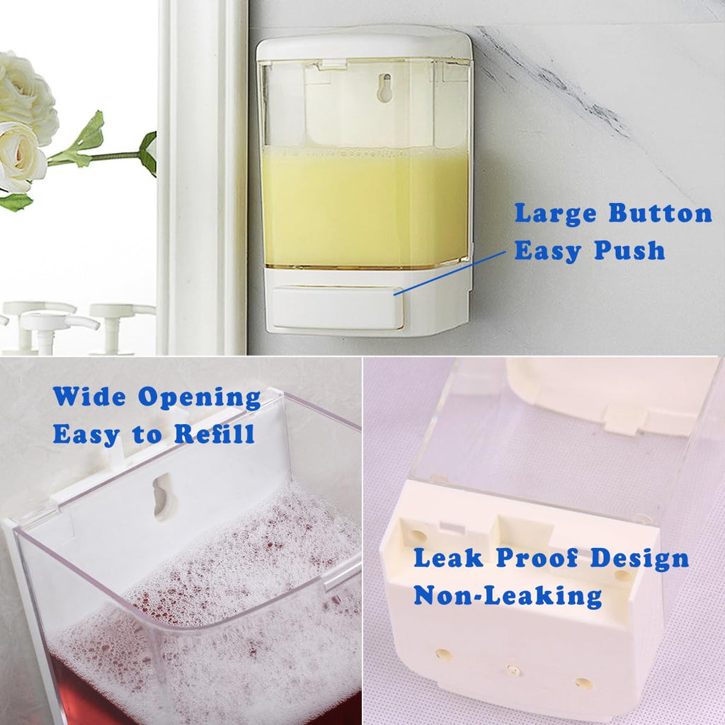 Manual Soap Dispenser Wall Mounted, 33.8oz, Bathroom Kitchen Commercial