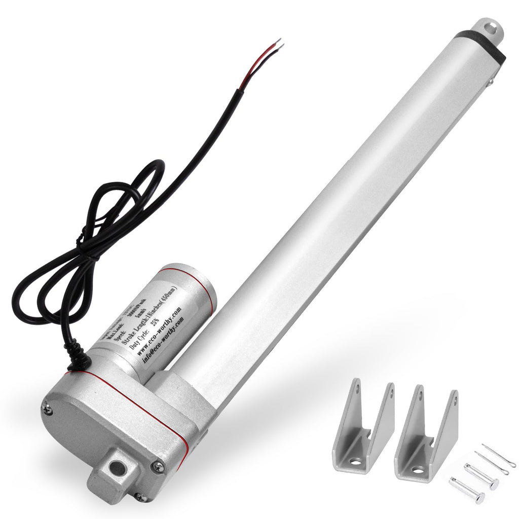 ECO-WORTHY Linear Actuator Heavy Duty 3000N/660lbs with Mounting Brackets Multi-Function (12V, 4"）