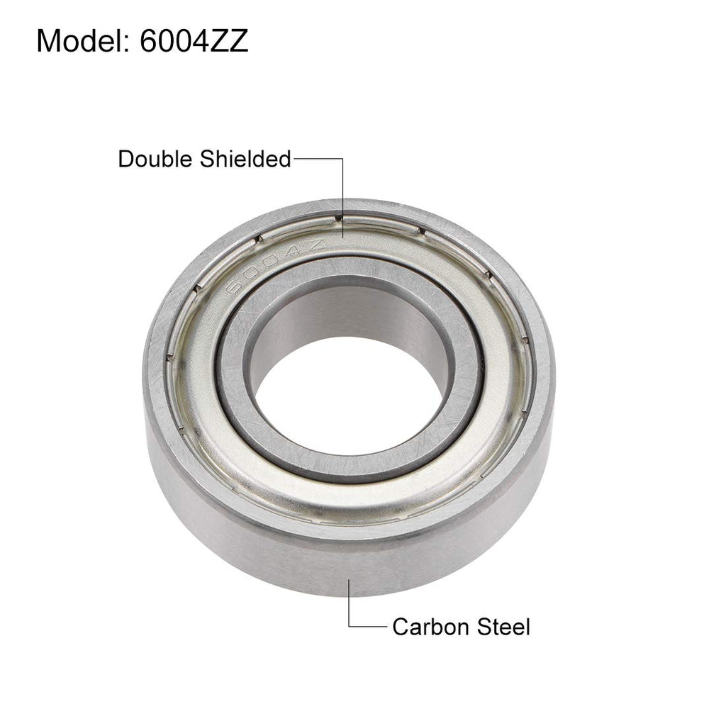 uxcell 6004ZZ Deep Groove Ball Bearings Z2 20mm X 42mm X 12mm Double Shielded Carbon Steel