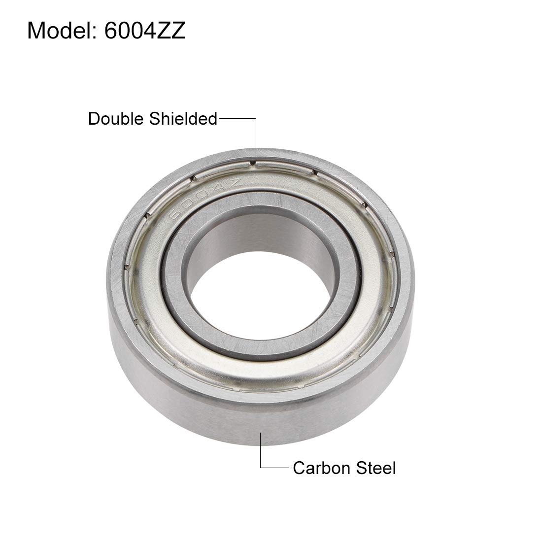uxcell 6004ZZ Deep Groove Ball Bearings Z2 20mm X 42mm X 12mm Double Shielded Carbon Steel