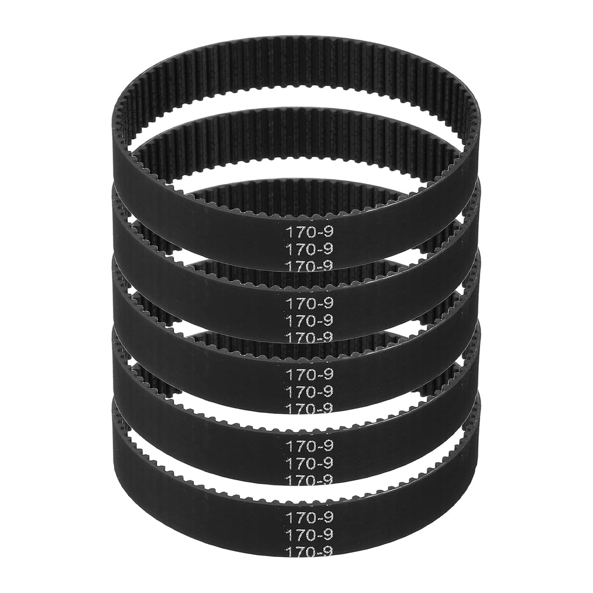 MECCANIXITY 170mm GT-2 Timing Belt 9mm Width 2mm Pitch Black 5pcs