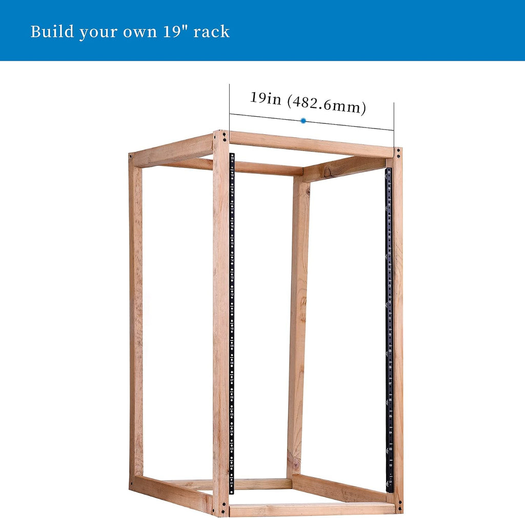RackPath 20U Vertical Server Rack Rail Pair Kit, DIY Rack Build, 12-24 Screws x80