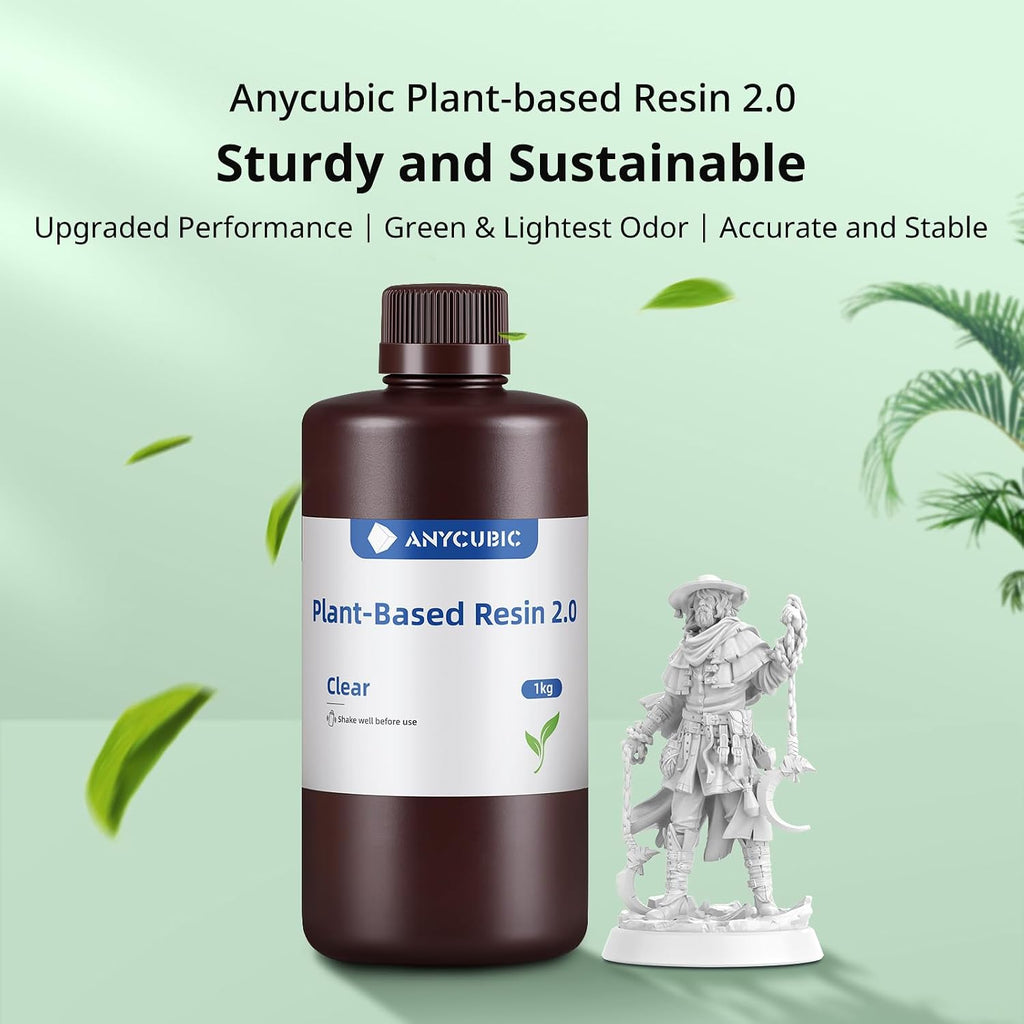 3D Printer Resin, 405nm Plant-Based Rapid Resin, Low Odor, Photopolymer Resin for LCD 3D Printing,1kg White