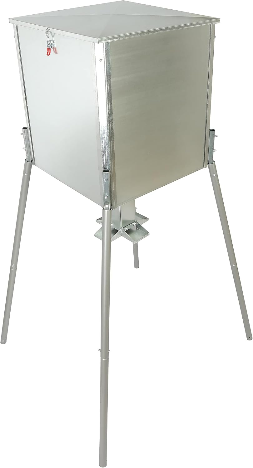 Steel 450LB Capacity Big Game Gravity Metal Deer Feeder Galvanized Hunting w/o Foot Kit Tripod Feeder