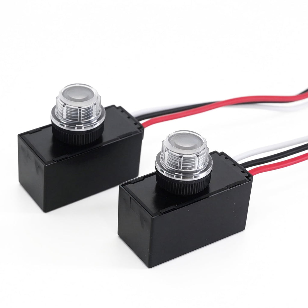 Heluok DC 12V Photoelectric Switch, 2 Pack Dusk Dawn Photocell Sensor, 6A