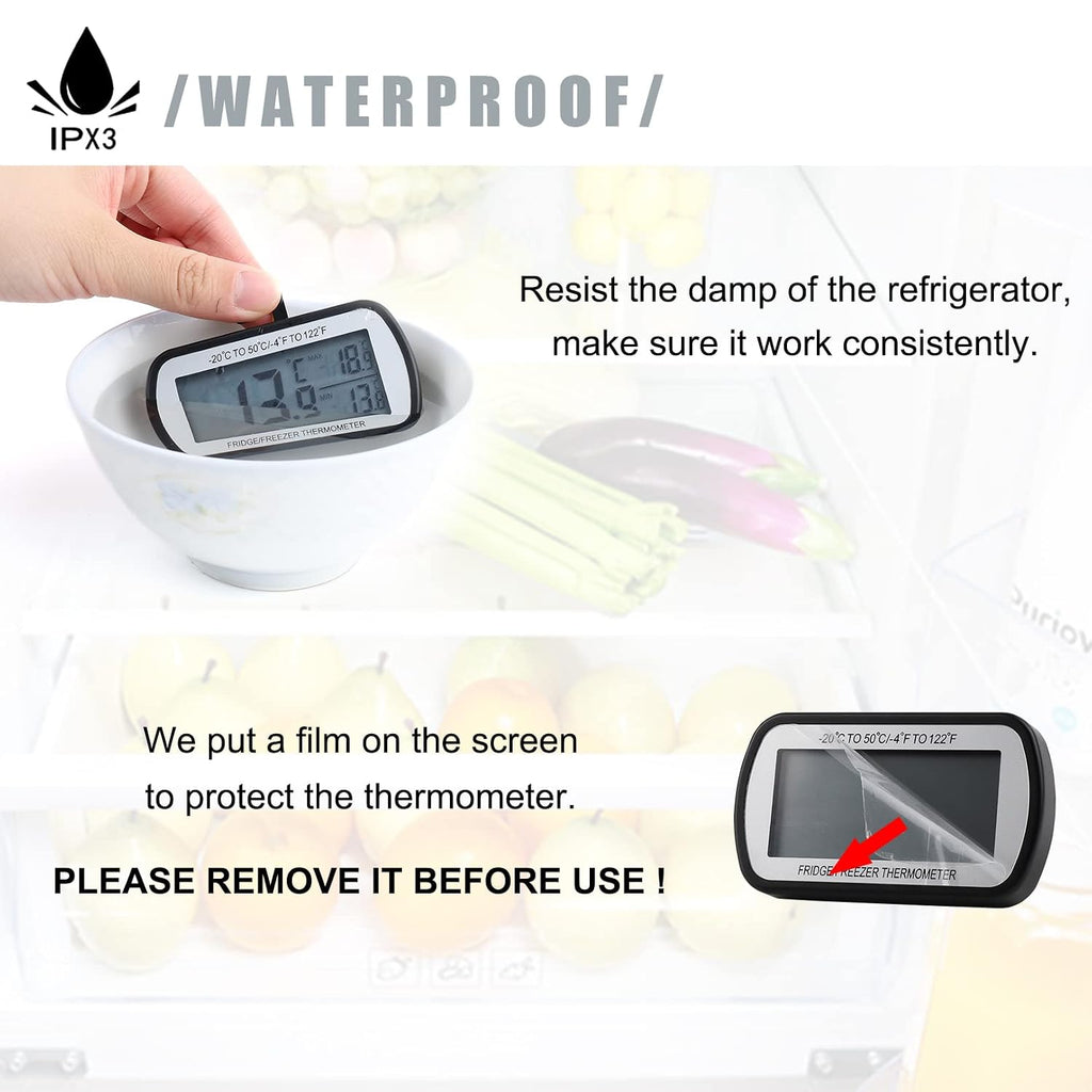 Refrigerator Thermometer Digital Fridge Freezer Thermometer 2 Pack