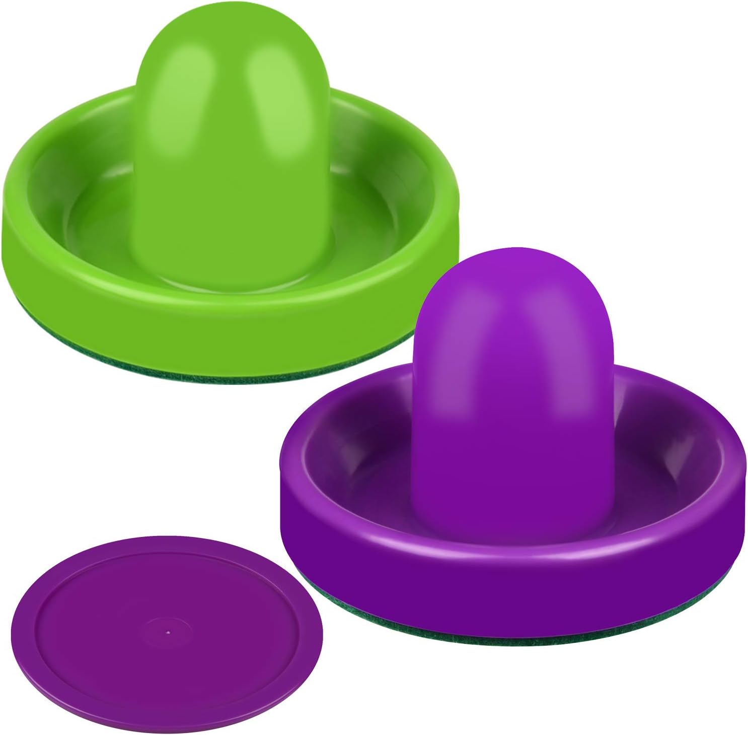 Air Hockey Pushers and Red Air Hockey Pucks, Goal Handles Paddles Replacement Accessories for Game Tables (4 Striker