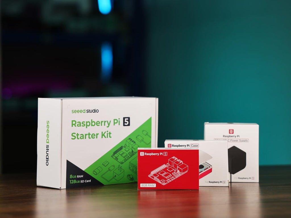 Raspberry Pi 5 Essentials Starter Kit PRO (128GB Edition) (8GB RAM) Micro SD Card Pre-Loaded 64-bit OS, Type-C Power Supply, Active Cooling Case for Edge AI, Docker & Pro Workstation