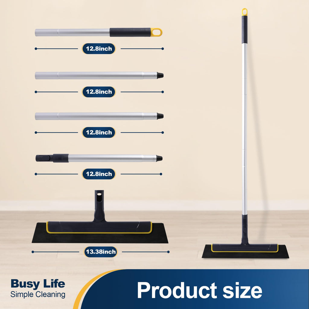 Floor Squeegee Broom EVA Foam Blade Aluminum Pole