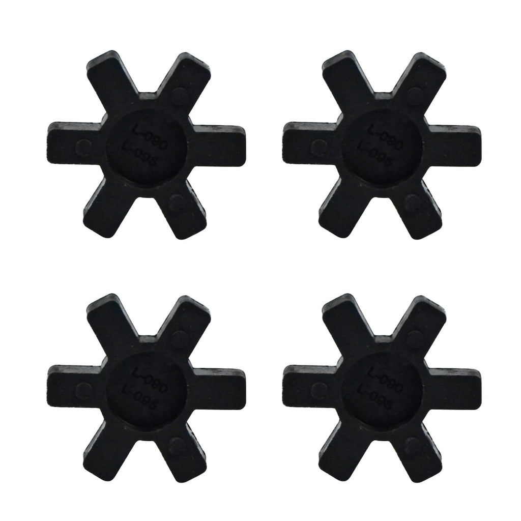 4-Pack L090/L095 NBR Rubber Spider Insert - Solid Center Inserts for L-Jaw Coupler Set, Black (4, L090/L095)