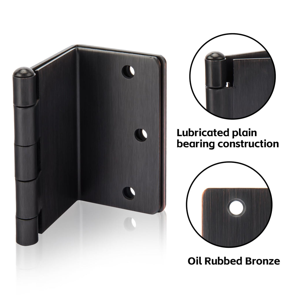 3Pack 3.5Inch Oil Rubbed Bronze Offset Door Hinge 1/4" Radius Corner