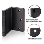 3Pack 3.5Inch Oil Rubbed Bronze Offset Door Hinge 1/4" Radius Corner