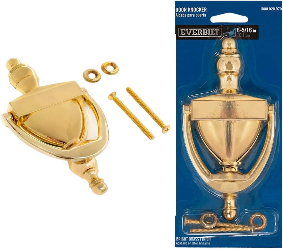 6-5/16 Inches Bright Brass Door Knocker