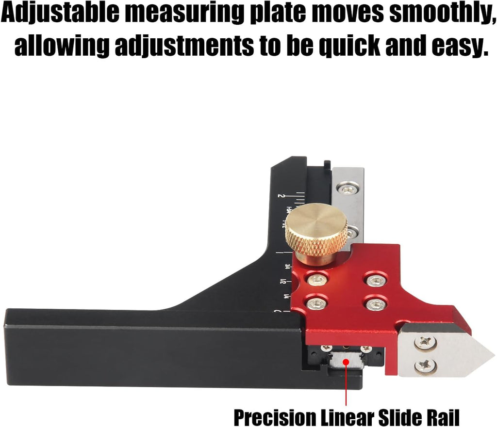 TOOLCOOL Table Saw Height Gauge Router Depth Gauge Tool Setting Gauge with Scriber Marking Tool Function (Imperial)