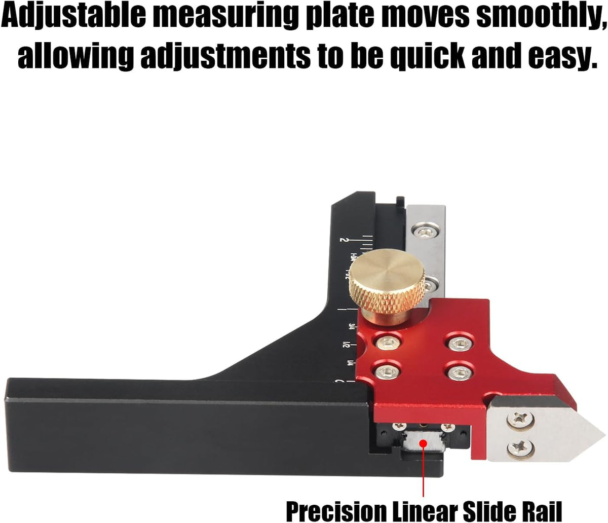 TOOLCOOL Table Saw Height Gauge Router Depth Gauge Tool Setting Gauge with Scriber Marking Tool Function (Imperial)