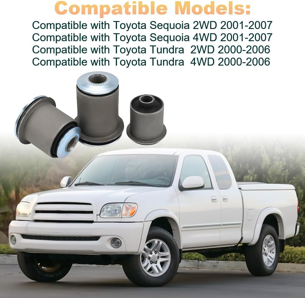 Front Uppe & Lower Control Arm Bushing Compatible with Toyota Tundra 01-07