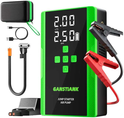 5000A Jump Starter with Air Compressor, 12V Portable Jump Box Car Battery Jumper Starter Pack for up to 9.0L Gas and
