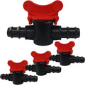 4PCS 1/2" ID Hose Barbed Ball Valve Shut-Off Switch, Black