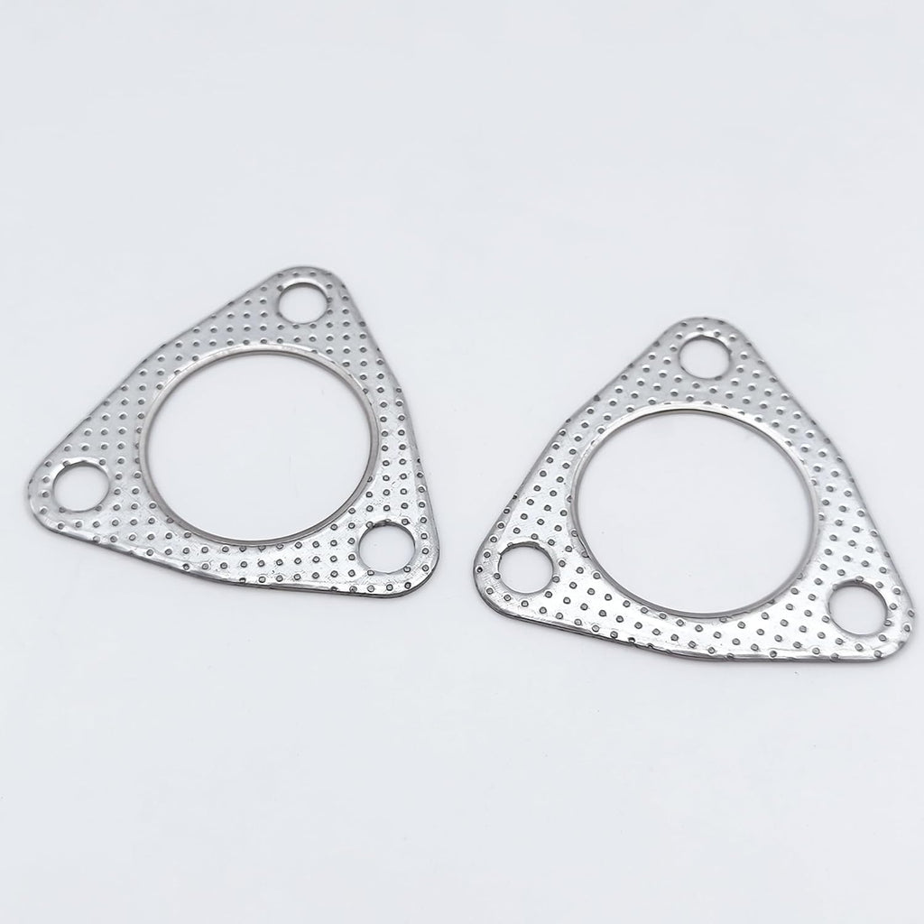 2 Inch Exhaust Gasket 3-Bolt Flange 53mm Graphite w/Fire Ring 2 Pcs