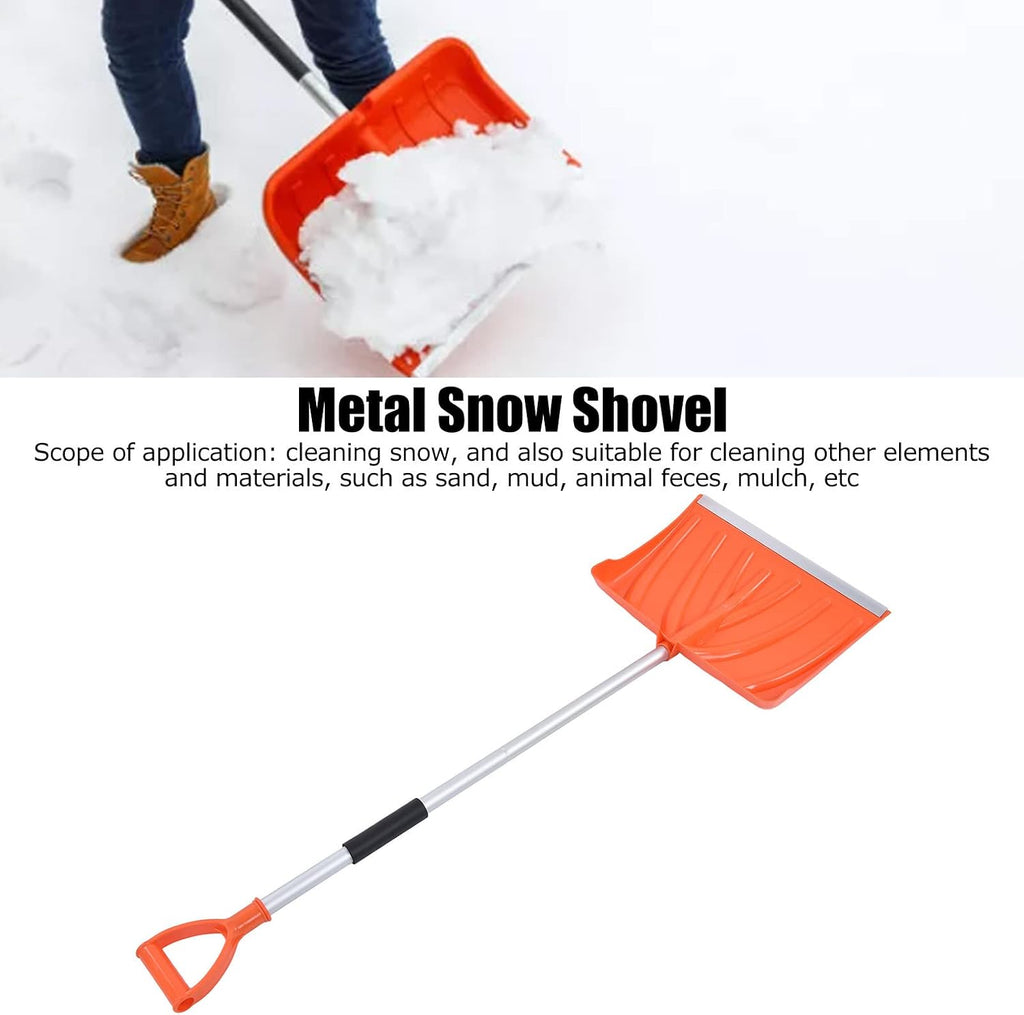 Snow Shovel, Large Capacity Aluminum Alloy Snow Pusher and Ice Crusher, with Foam Grip for Garden Car Camping Outdoor