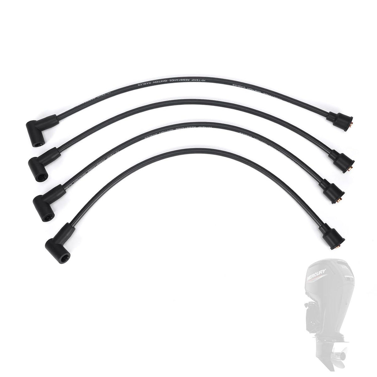 Spark Plug Cable Set for Mercury Marine 4-Cyl Outboard 100-125HP, 4Pcs