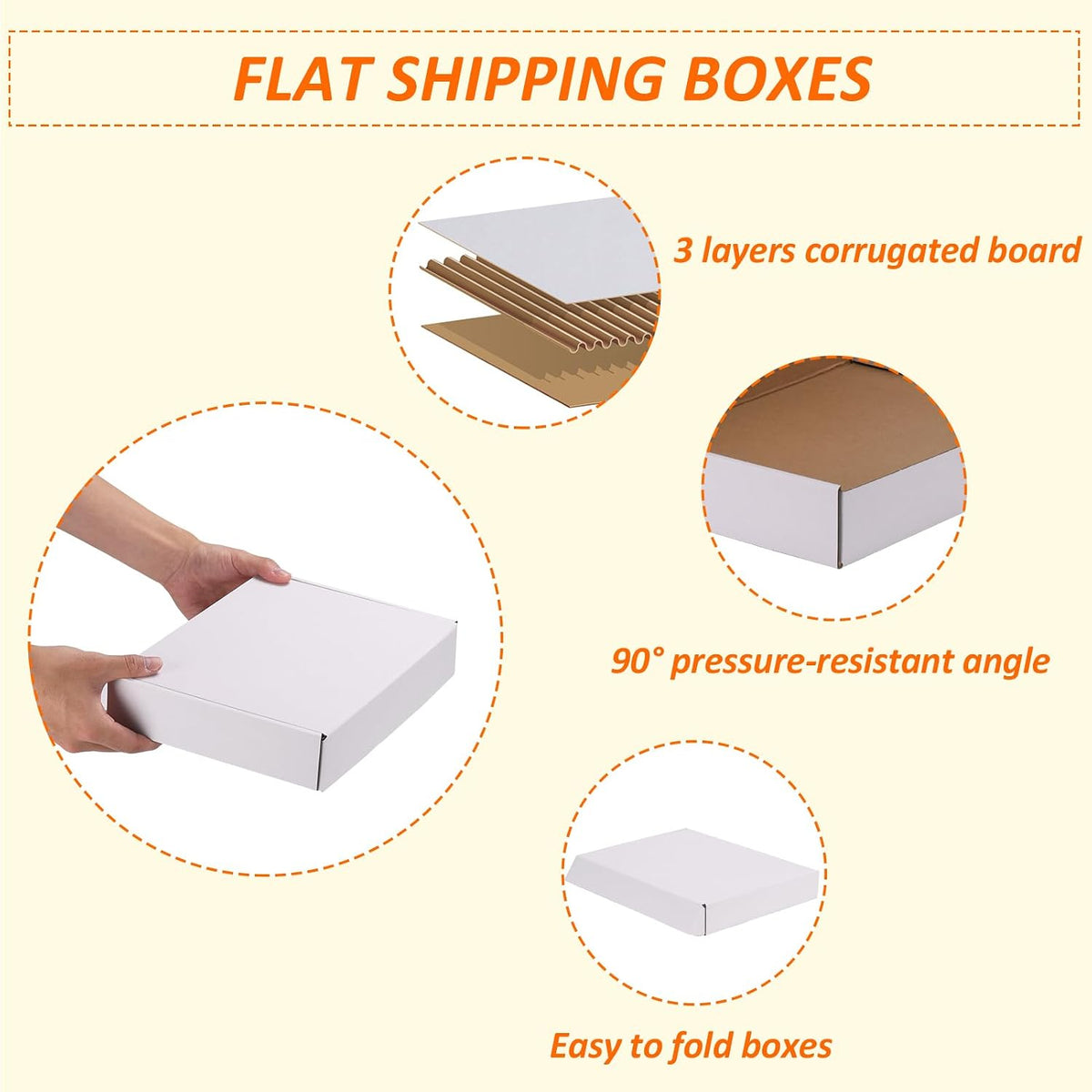 11x8x2 Shipping Boxes Set of 30, White Corrugated Cardboard Mailer Box for Packing Small Business