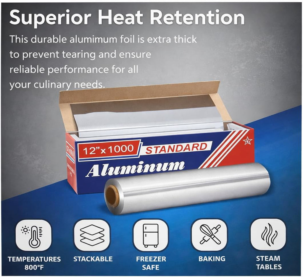 Aluminum Foil, 12x1000 Inches, Silver