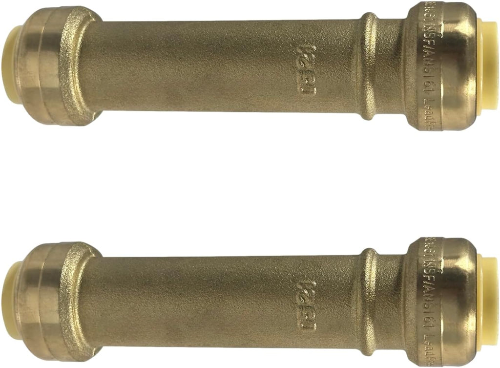 2 Pack XFITTING 1/2" Push Fit Slip Coupling, 1/2" Push to Connect Coupling