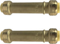 2 Pack XFITTING 1/2" Push Fit Slip Coupling, 1/2" Push to Connect Coupling