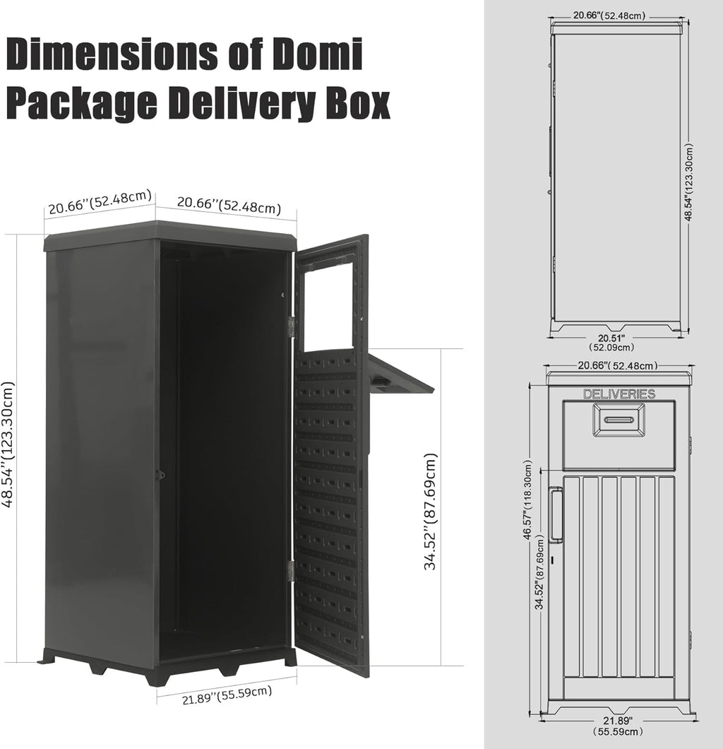 Domi Large WaterProof Lockable Package Delivery Boxes for Outside ﻿ | All-weather, Resin