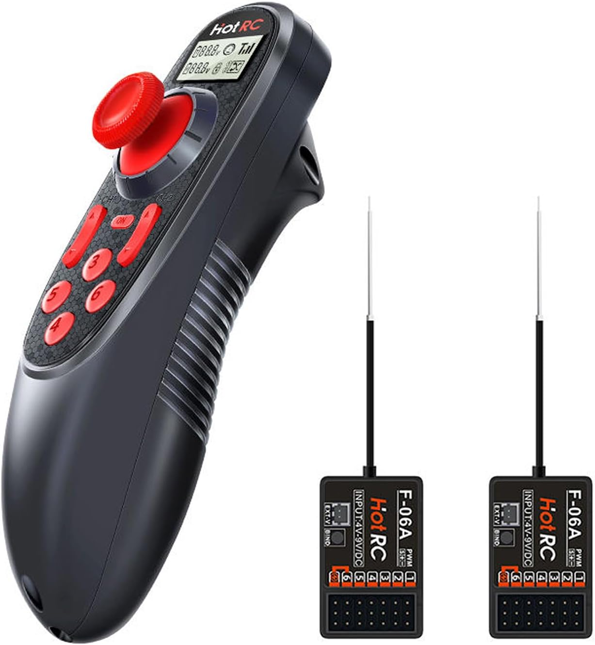 HOTRC DS-600 6CH 2.4GHz RC Transmitter and Receiver Remote Controller with DS 600 PWM 6 Channel Receiver for RC Boat